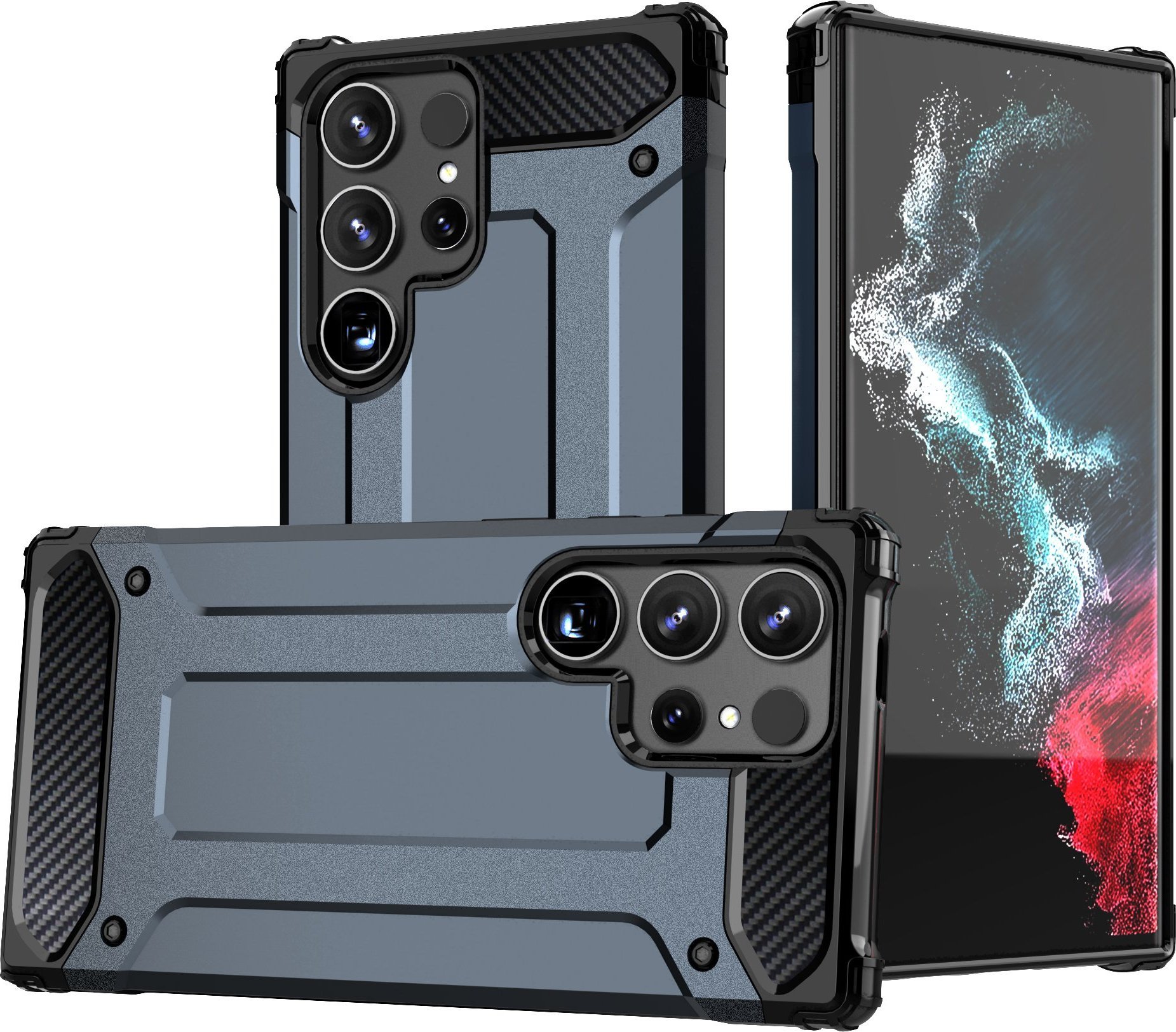 Hurtel Etui pancerne wzmacniane do Samsung Galaxy S24 Ultra Hybrid Armor niebieskie Etui pancerne wzmacniane do Samsung Galaxy S24 Ultra Hybrid Armor