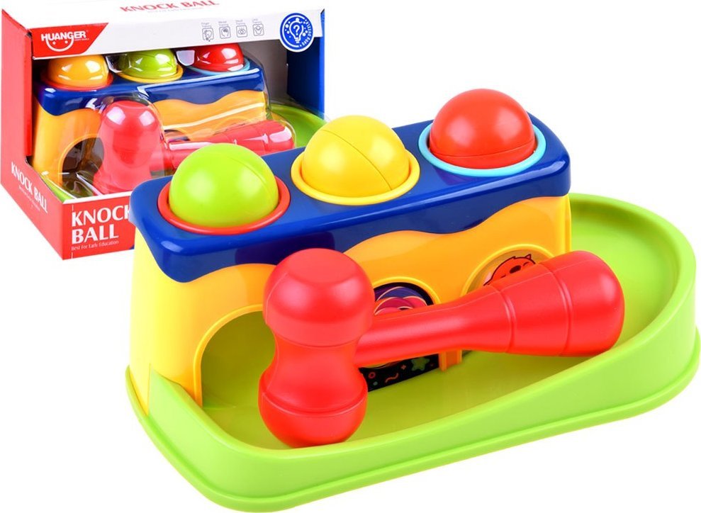 Uderz młoteczkiem kolorowy wbijak z piłkami ZA3804