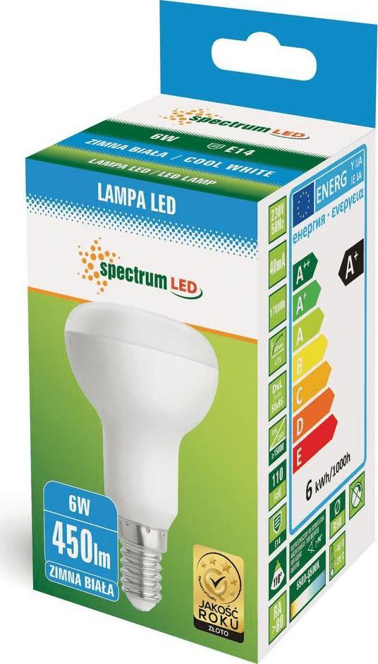 Spectrum LED Żarówka LED E14 6W R-50 CW 230V Spectrum