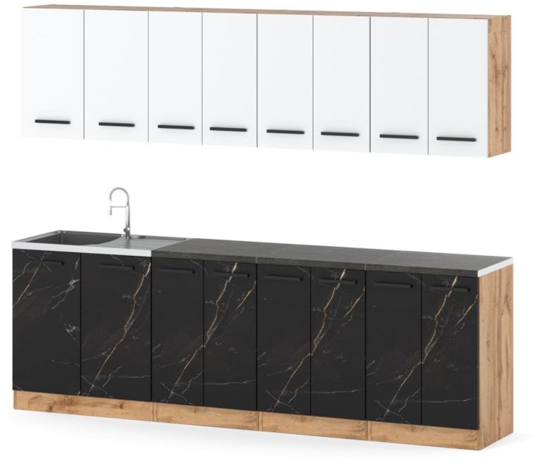 Kuchnia Nowoczesna Vero 2.6m Modułowa Duża Wotan Biała Mat San Sebastian