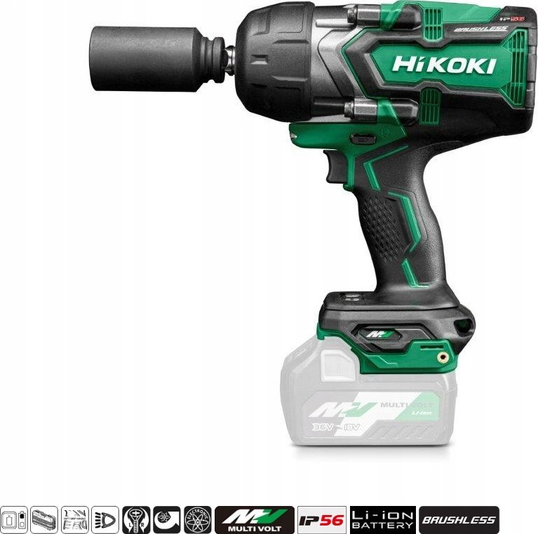 Klucz udarowy Hikoki HIKOKI. IMPACT WRENCH 36V WR36DGW2Z 1/2" 1400Nm BL MULTIVOLT IP56 HITSYSTEM