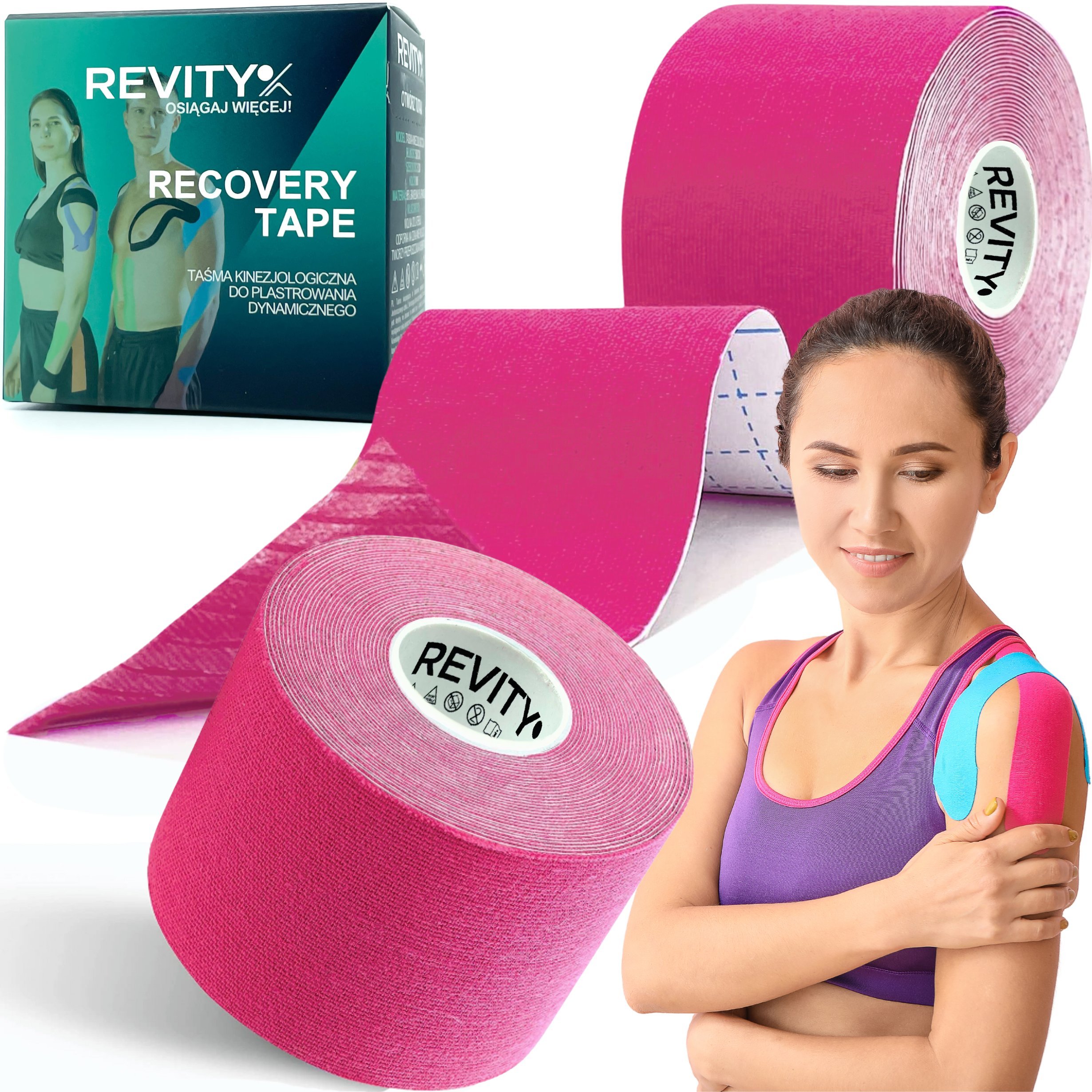 Taśma kinezjologiczna Revity kinesiology tape 5 cm x 5 m plastry medyczne 1 szt.