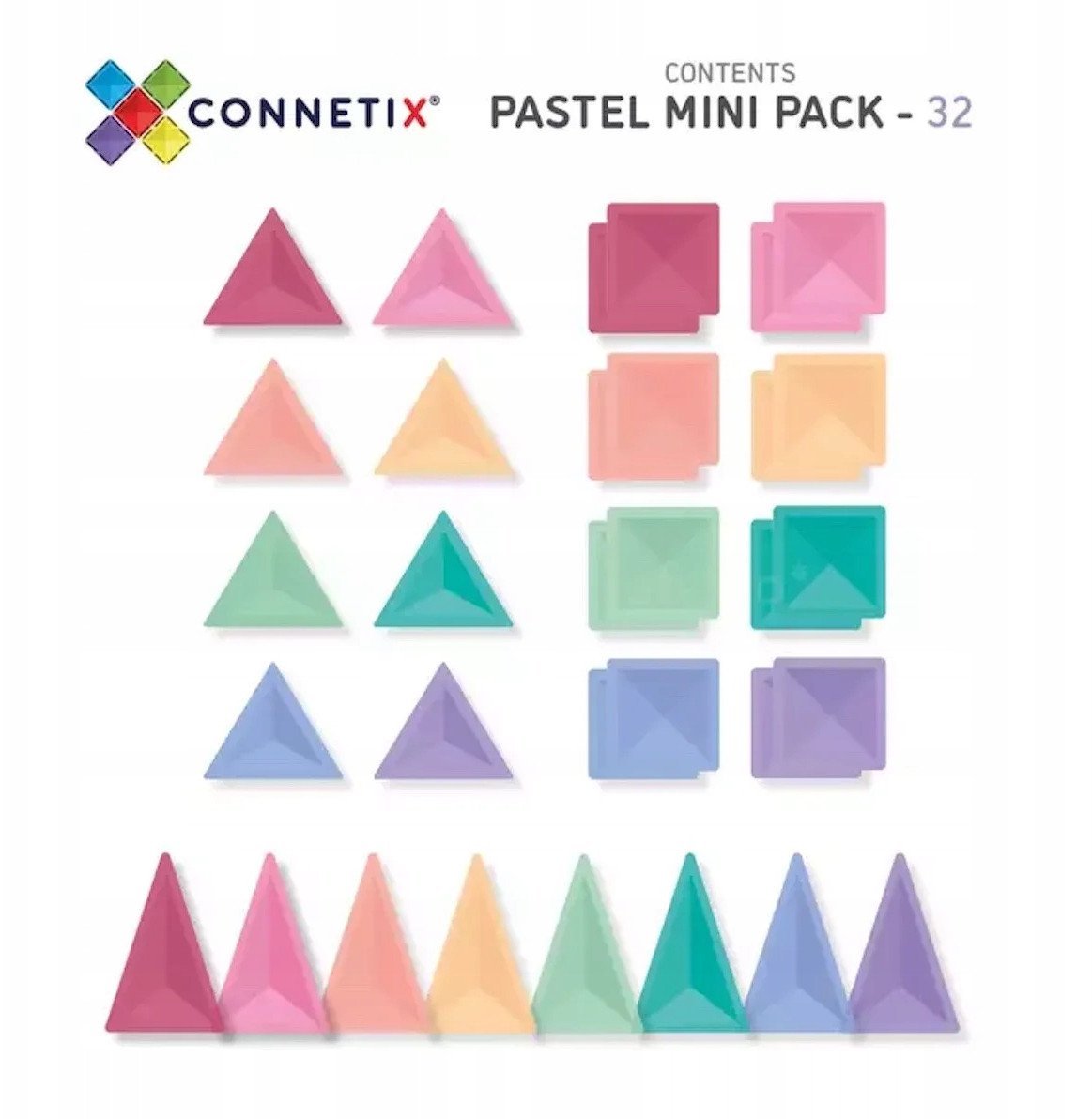 CONNETIX Pastel Mini Pack 32 el klocki magnetyczne 3+