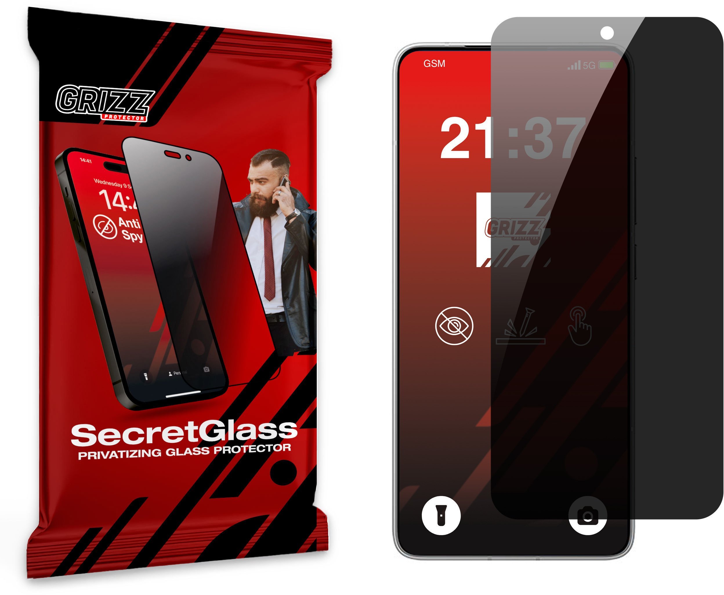 Matowe szkło prywatyzujące GrizzGlass SecretGlass do Xiaomi Poco F7 Pro