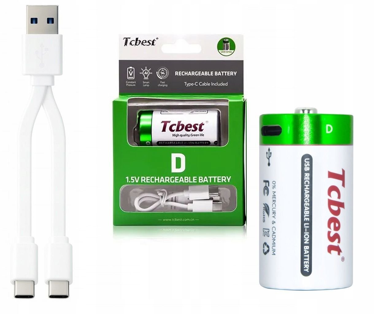 Akumulator Li-ion Bateria D R20 4900mah Port Ładowania Usb-c Type-c Tcbest / Usb-d_r20