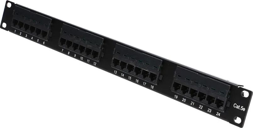 ExtraLink Patch panel 19" 1U 24x RJ45 Kat. 5E UTP (EX.17207)
