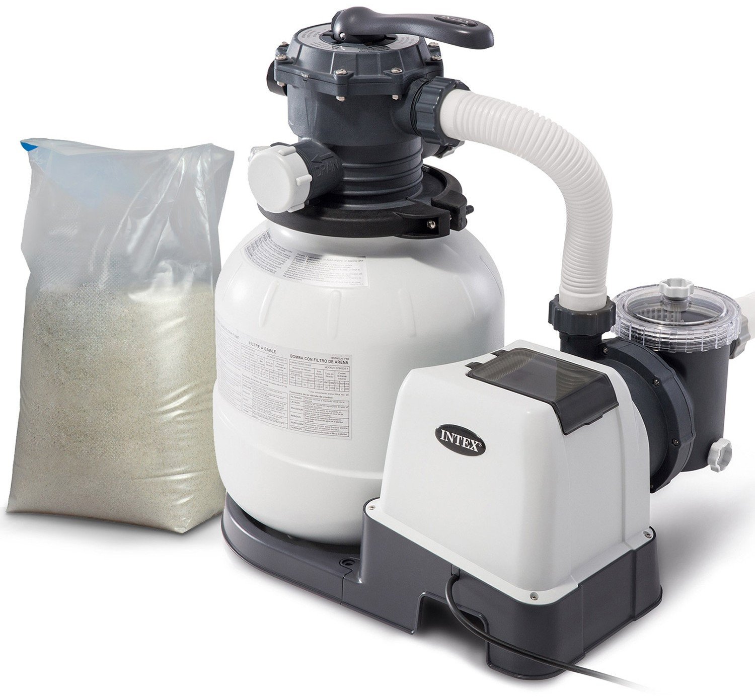 Pompa filtrująca piaskowa 7900 l/h INTEX 26646 + piasek 25 kg