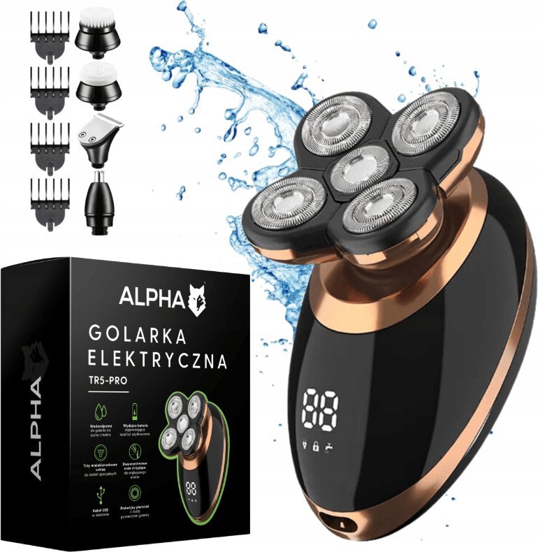 Golarka Alpha GOLARKA MĘSKA TR5-PRO TRYMER MASZYNKA DO BRODY GŁOWY TWARZY WŁOSÓW ALPHA