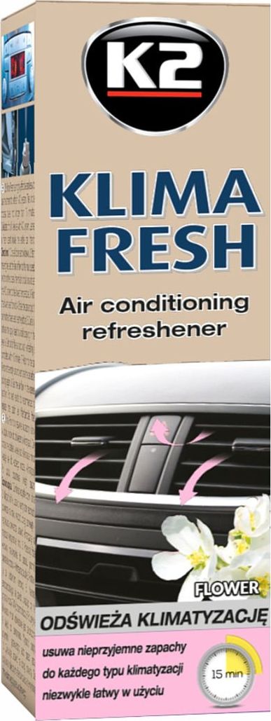K2 K2 Klima Fresh bezinwazyjny środek do czyszczenia klimatyzacji Flower 150ml uniwersalny