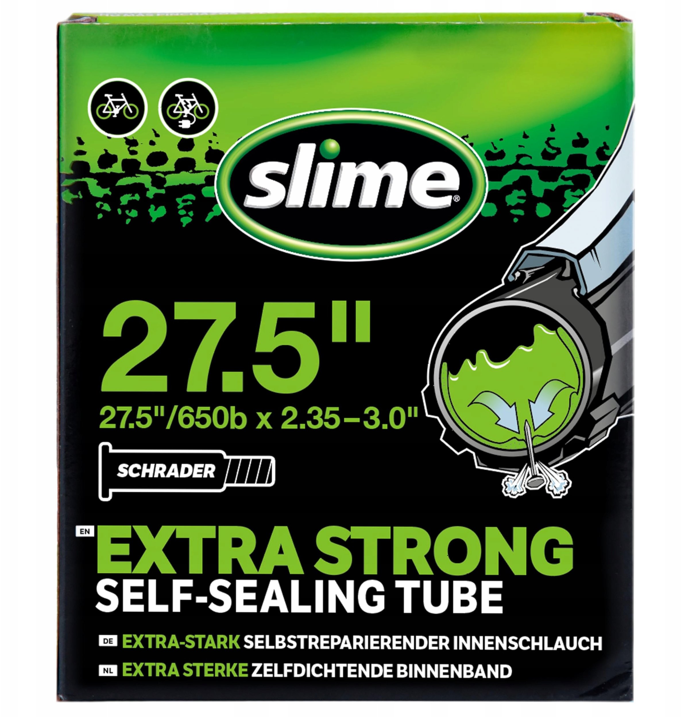 Kenda Dętka self-sealing Slime 27.5" AV 27.5 x 2.353.00, wentyl Schrader 35 mm Uniwersalny