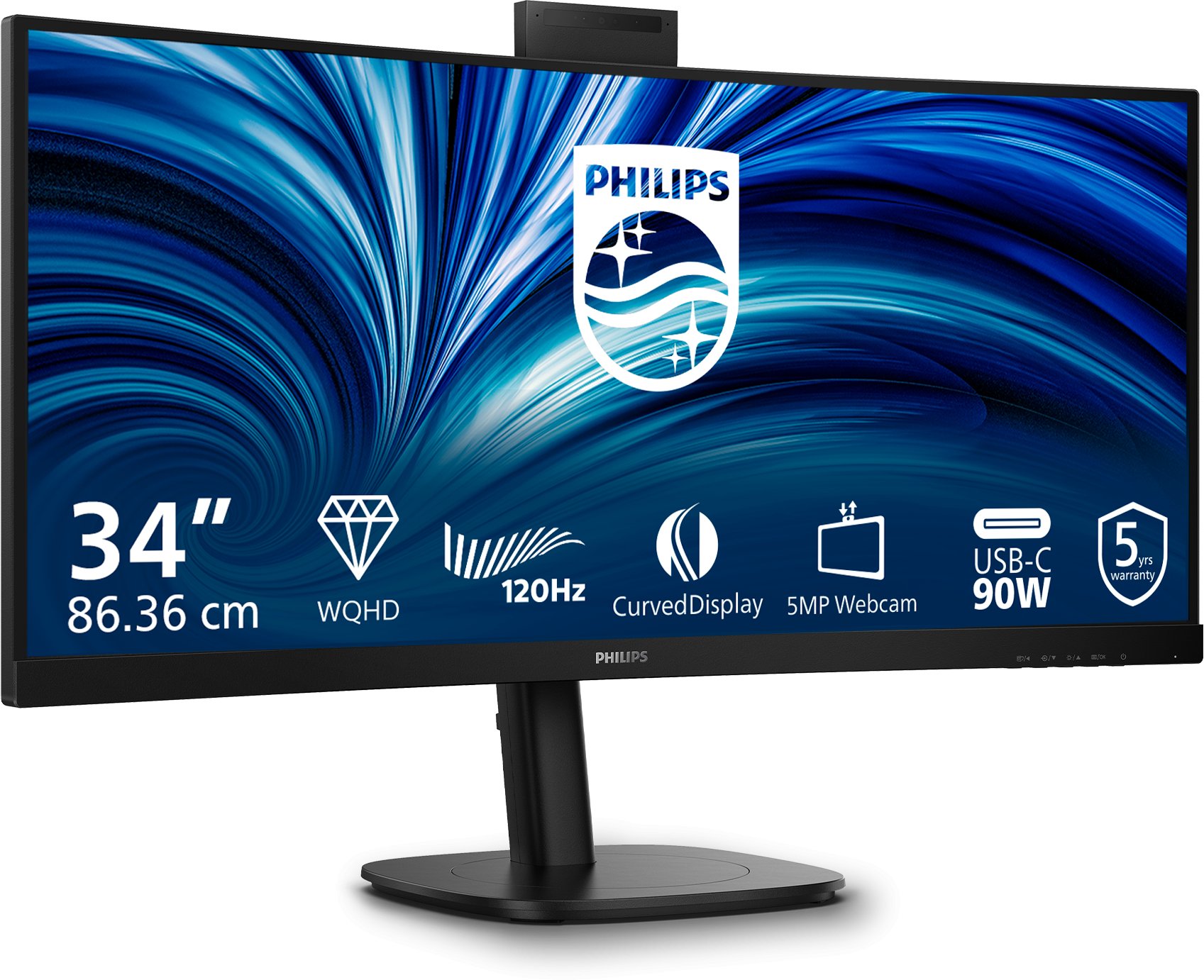 Philips 3000 series 34B2U3600CH/00 monitor komputerowy 86,4 cm (34") 3440 x 1440 px Wide Quad HD LCD Czarny
