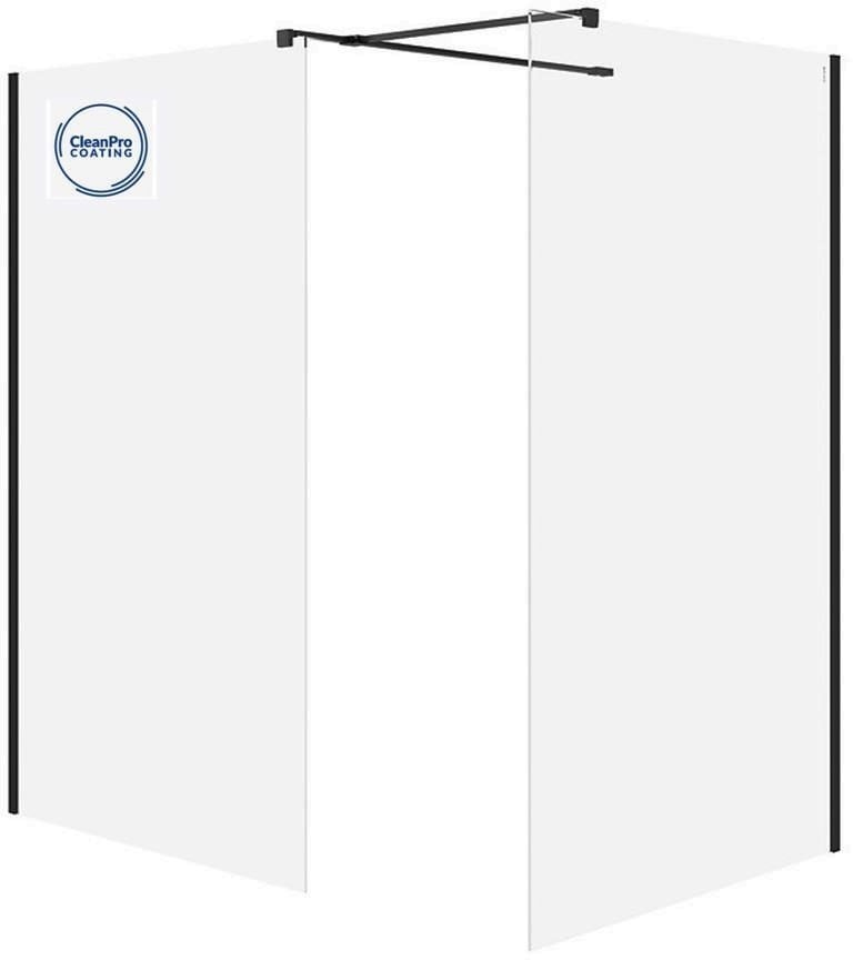 Cersanit (kabiny walk-in) SET B797: Kabina walk-in MILLE czarny 120x90x200 (S601-184)