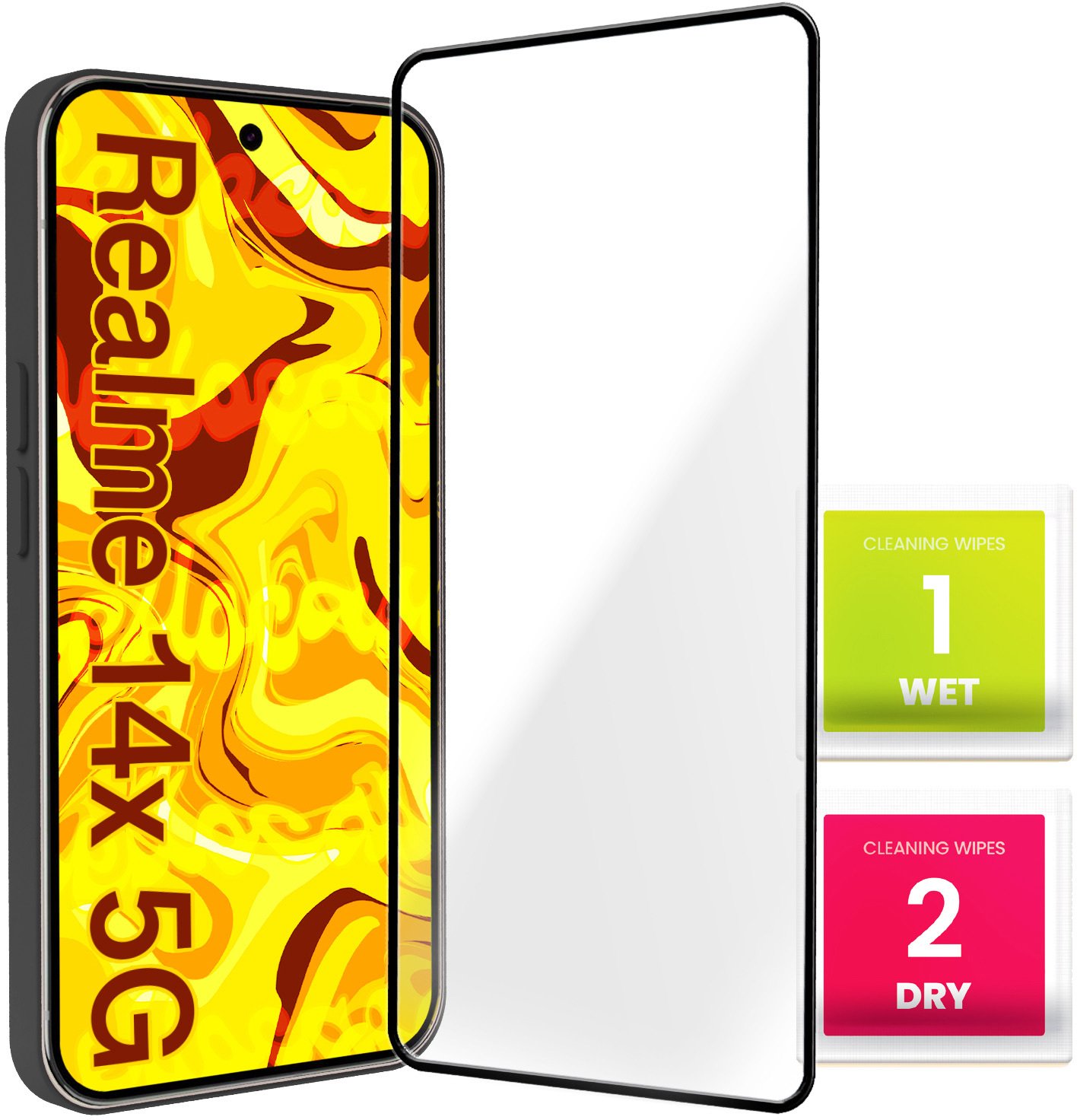 Szkło Hartowane Do Realme 14x 5G / C75 (Pełne, 5D, Szybka, 9H, Ochronne)