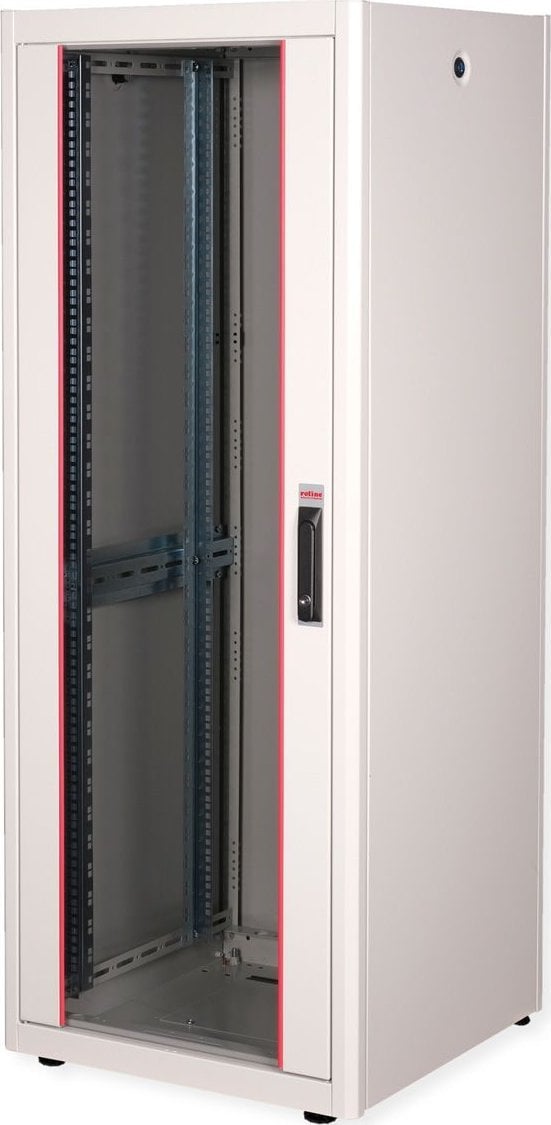 Szafa Roline Szafa sieciowa Basic 48,26cm 19 cali 32 HE 600x600 BxT szklane drzwi szary
