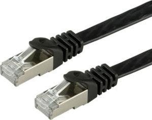 Value VALUE - Patch- Cable - RJ- 45 (M) to RJ- 45 (M) - 1 m - FTP - CAT 6a - halogen free, shaped, stranded, flat - black (21.99.0831)