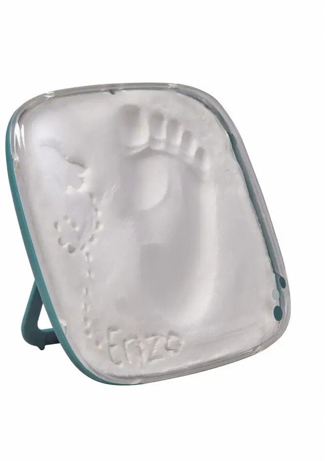 Sauber Baby Art Hello Baby Galactic Green zestaw odcisków stóp/rączek dziecka + balon Bubabloon z pokrowcem czerwony