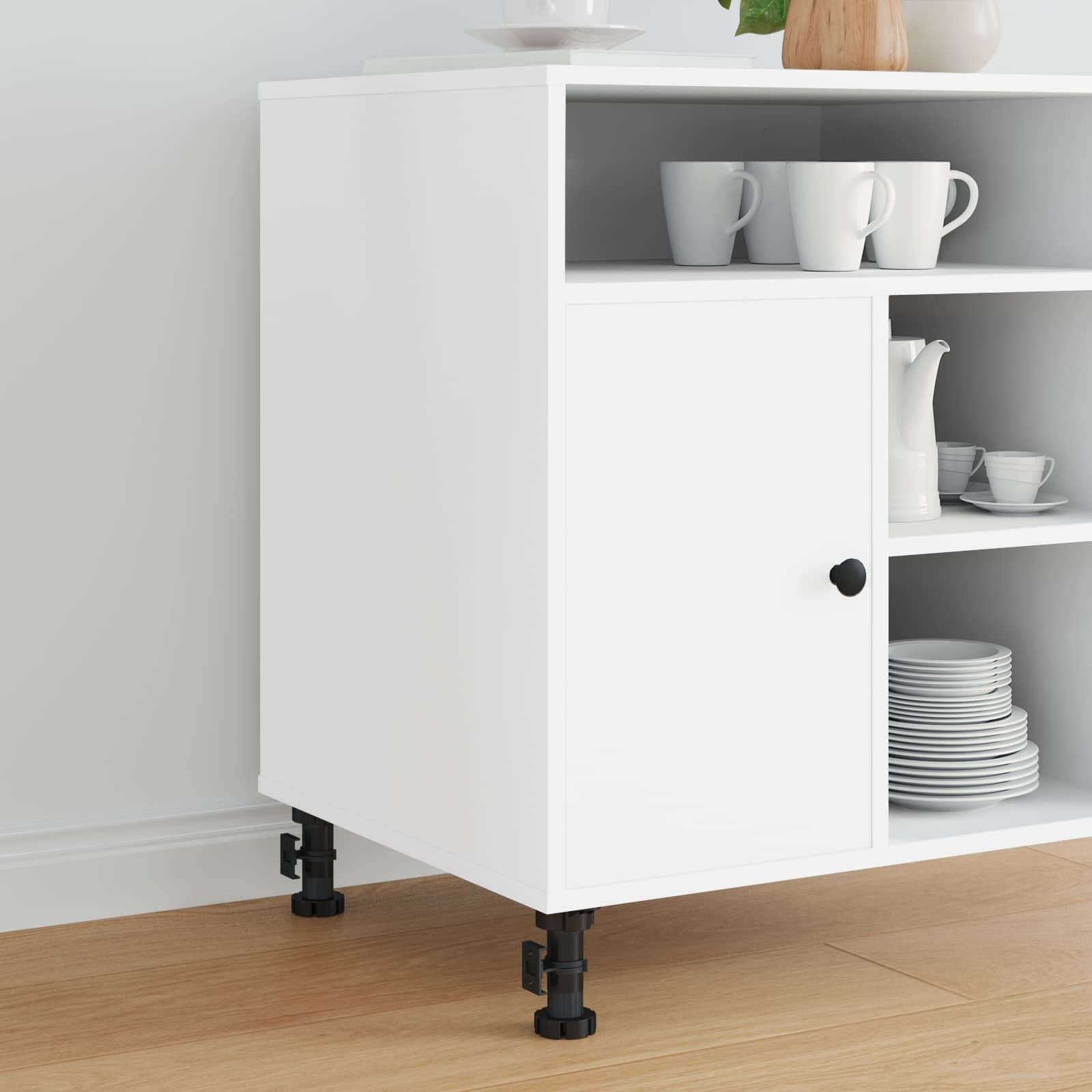 vidaXL Nóżki meblowe Z regulacją 12 pcs Czarny 46 x 46 x 128 mm PP