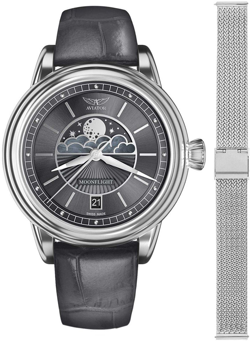 Zegarek damski Aviator V.1.33.0.254.4-SET srebrny