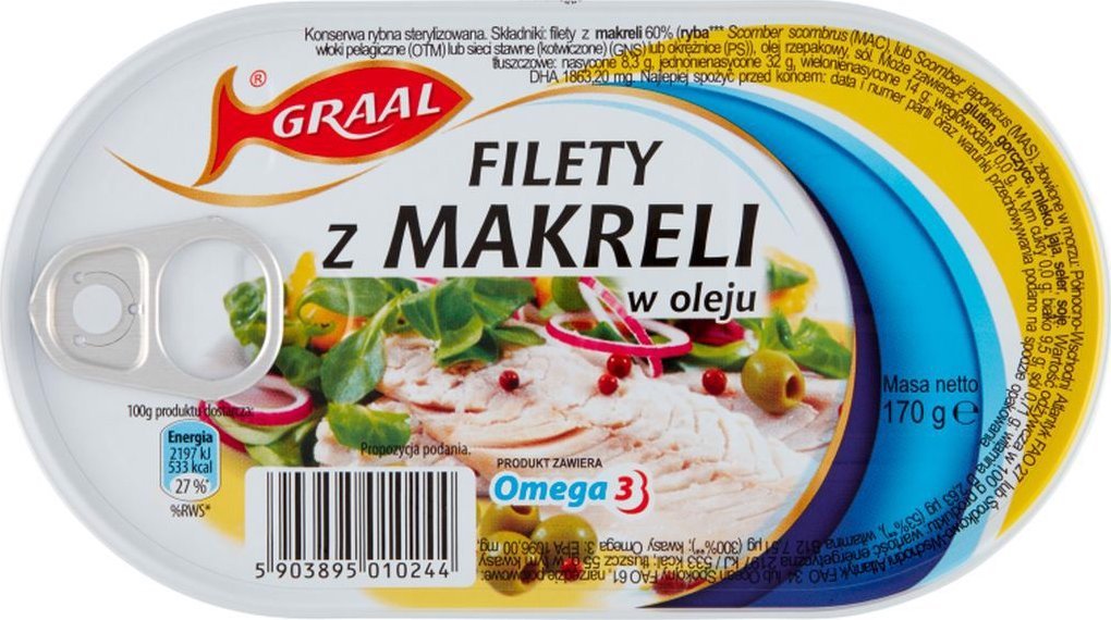 Graal Graal Filety z makreli w oleju 170 g
