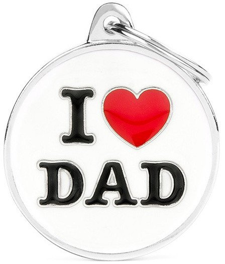 Zawieszka Adresówka Identyfikator z grawerem dla psa i kota I Love Dad