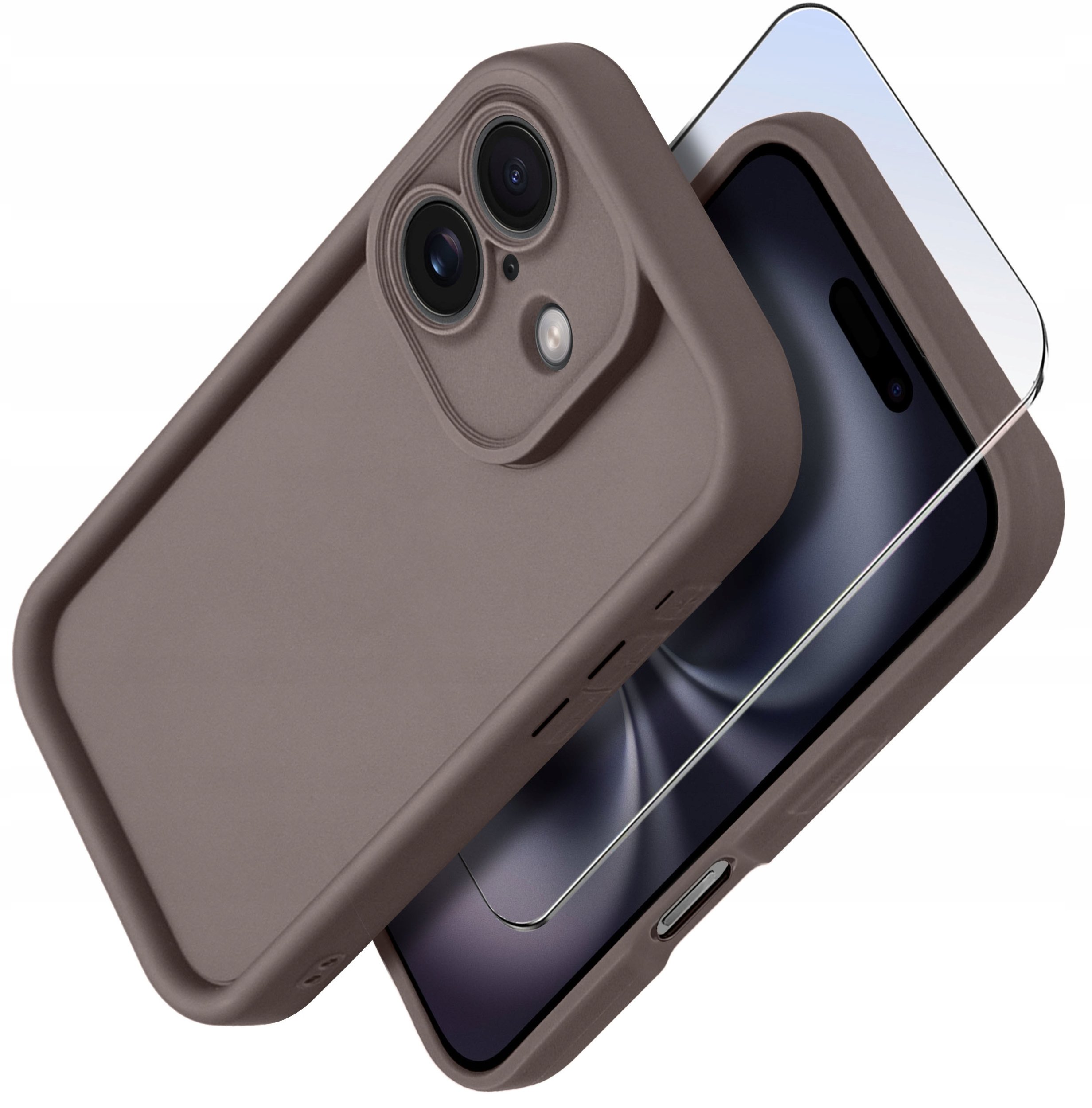 Etui do iPhone 16 Plus silikonowe MATOWE + Szkło ochronne na ekran 9H