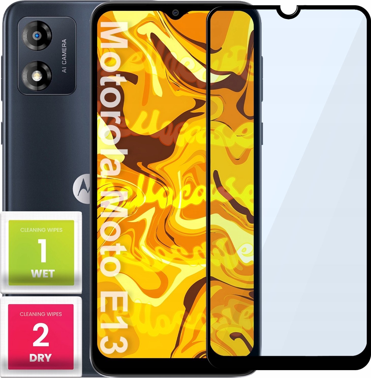 Hello Case SZKŁO HARTOWANE DO MOTOROLA MOTO E13 PEŁNE NA CAŁY EKRAN SZKIEŁKO OCHRONNE