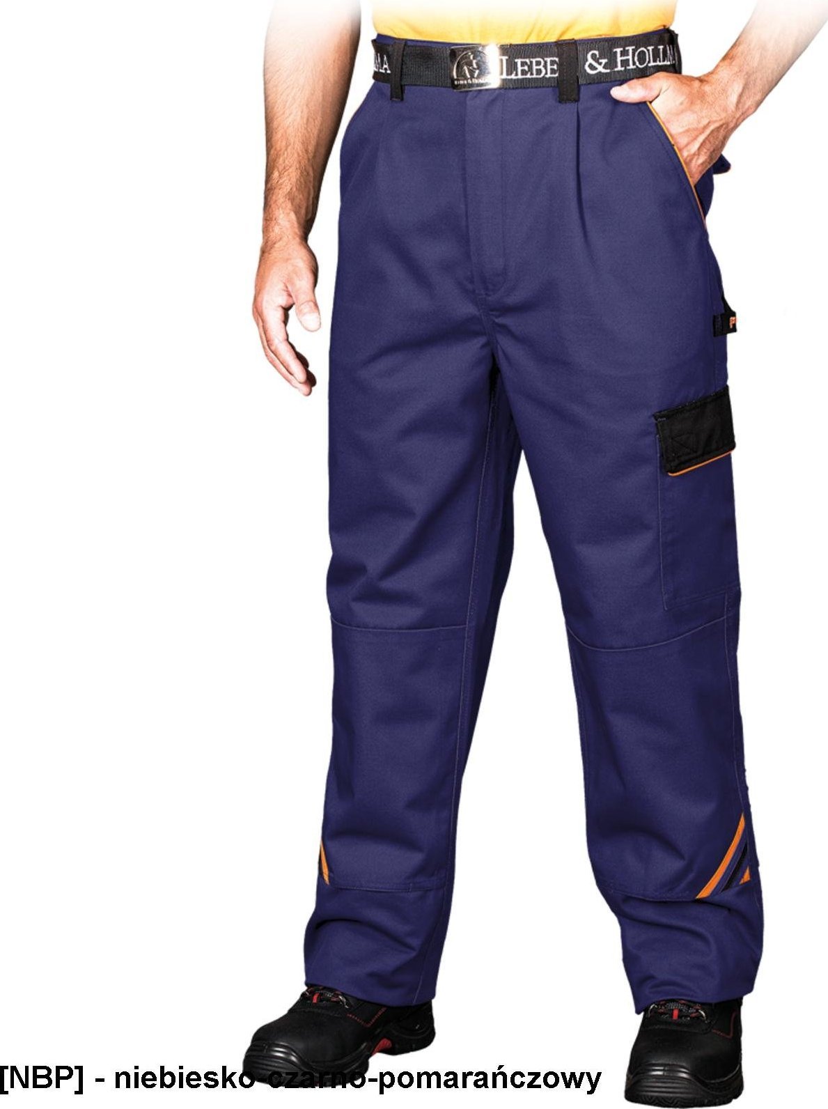 R.E.I.S. PRO-T - spodnie ochronne do pasa - niebiesko-czarno-pomarańczowy 50