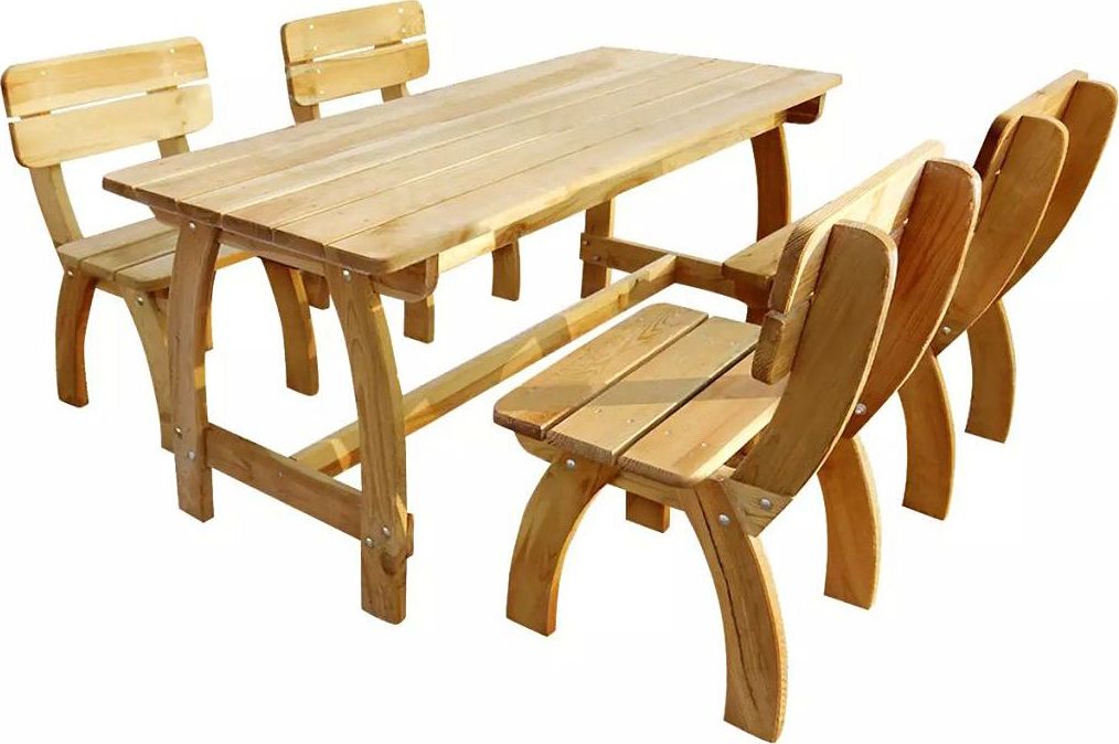 Elior zestaw drewnianych mebli ogrodowych Darco 3X, brązowy (3630)