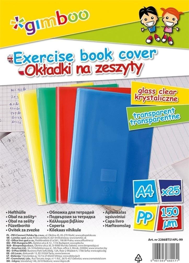 Gimboo Okładki zeszytowe A4 krystalczne MIX 25szt