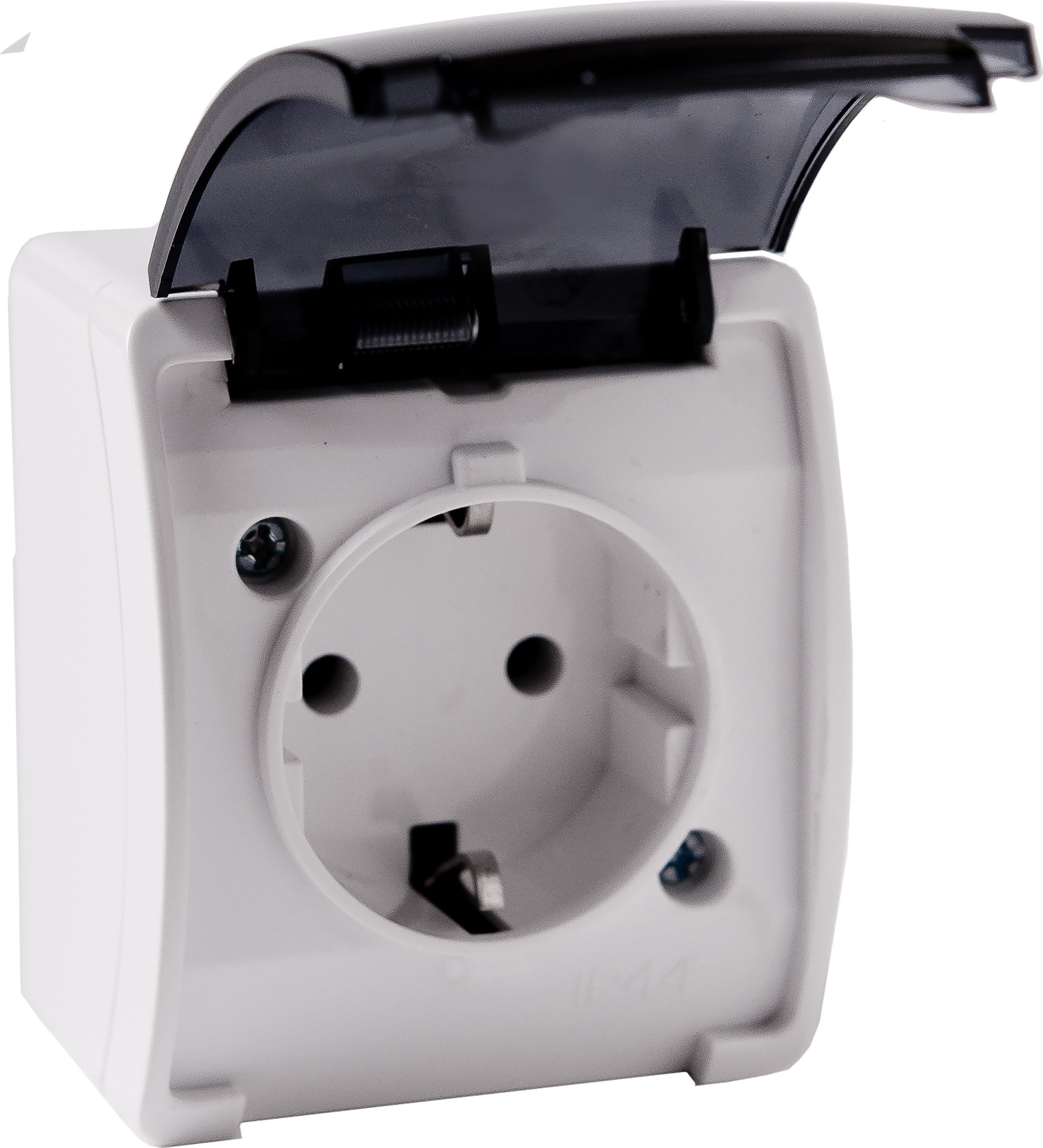 Orno Gniazdo pojedyncze 2P+Z Schuko AQUATIC, IP44, białe dymione, 10 szt.