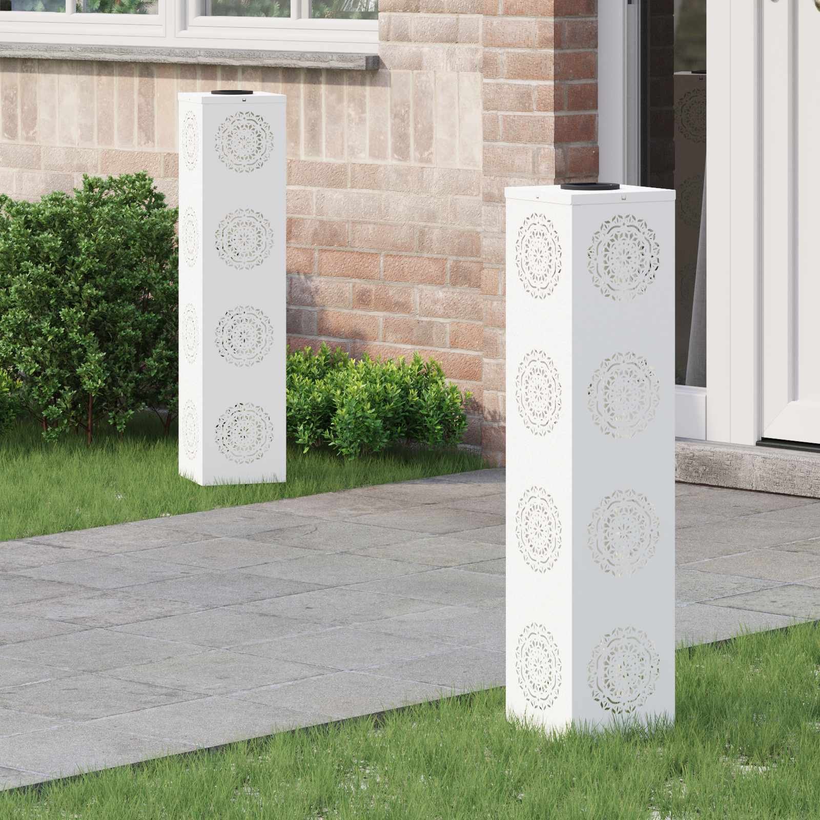 vidaXL Słoneczna LED lampa na ścieżkę 2 pcs Biały