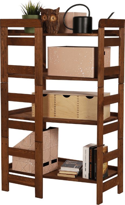 Wamar-Sosenka Regał Modułowy Wewnętrzny 120,8x72x44,8cm 4 Półki BERDO Brązowy Olejowany Drewno sosnowe RR2_NW2X072_0_R0_F1