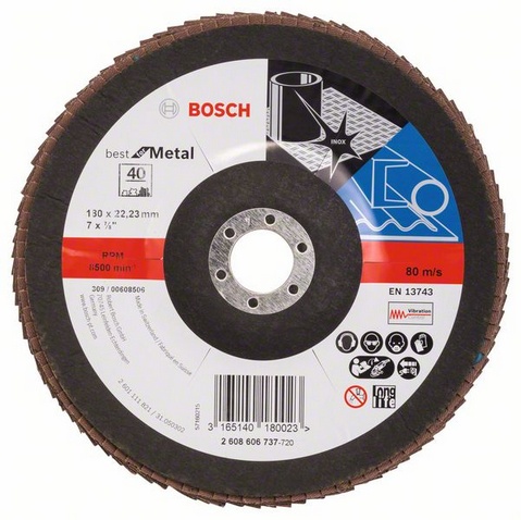Bosch Listkowa tarcza szlifierska X571 Best for Metal 180 x 22,23mm (2608606737)