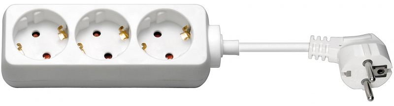 Goobay Przedłużacz 3-gniazda z/u 1,5m, biały - 77650