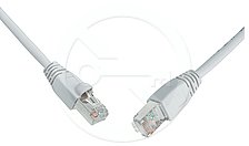 Solarix patchcord kat. 5e UTP PVC, osłonka nasuwana, 15m szary