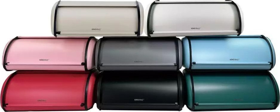 Chlebak KingHoff Chlebak metalowy KINGHoff 1755 pojemnik na pieczywo stalowy turkusowy