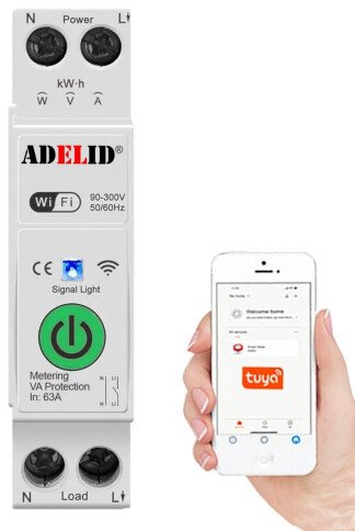 Bezpiecznik nadprądowy Adelid 10A - 63A Wifi Tuya