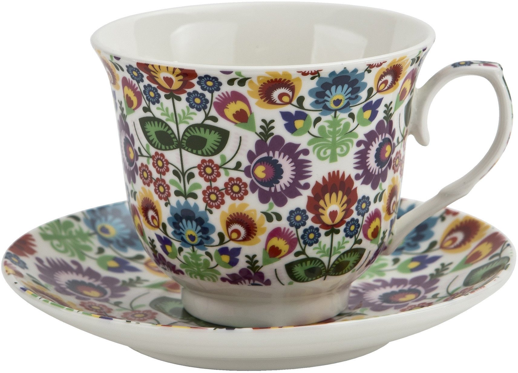 Filiżanka porcelanowa 250 ml + spodek Łowicz