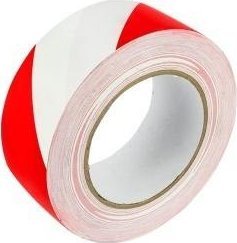 Taśma ostrzegawcza samoprzylepna biało-czerwona