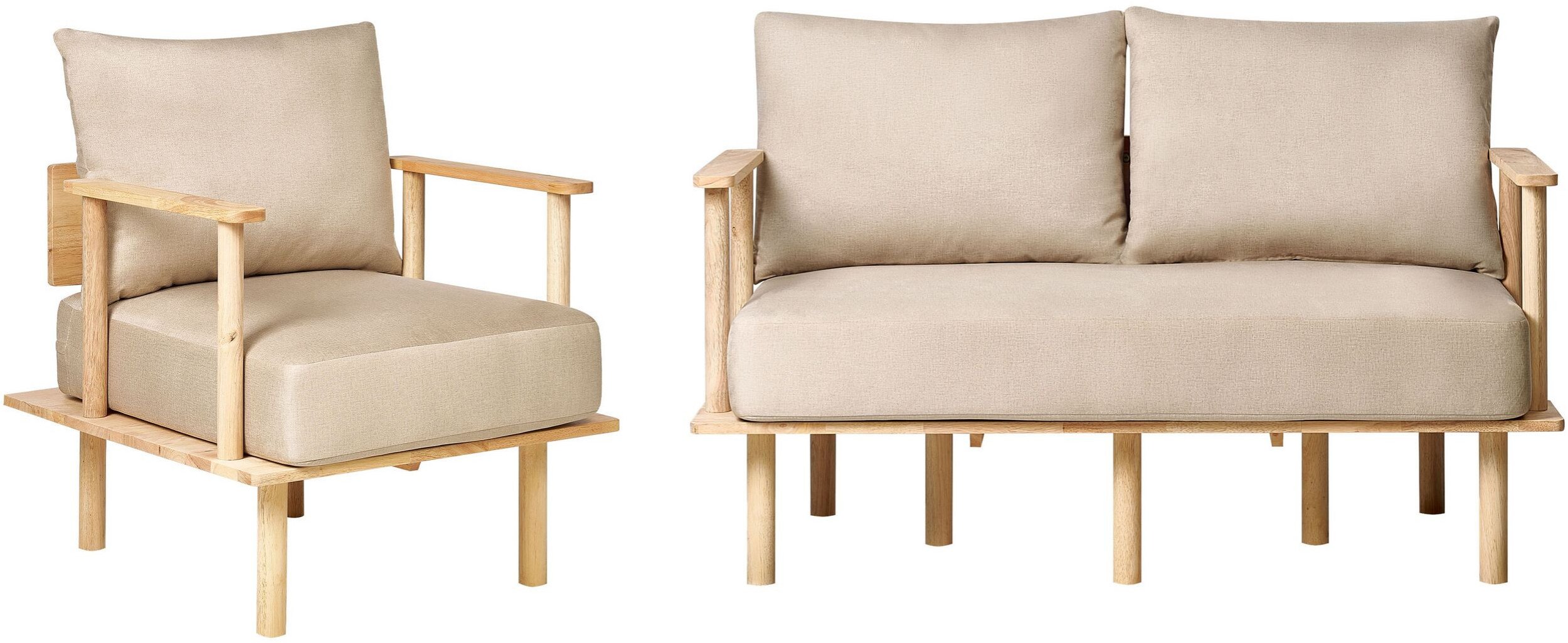 Komplet wypoczynkowy 3-osobowy beżowy ASKER