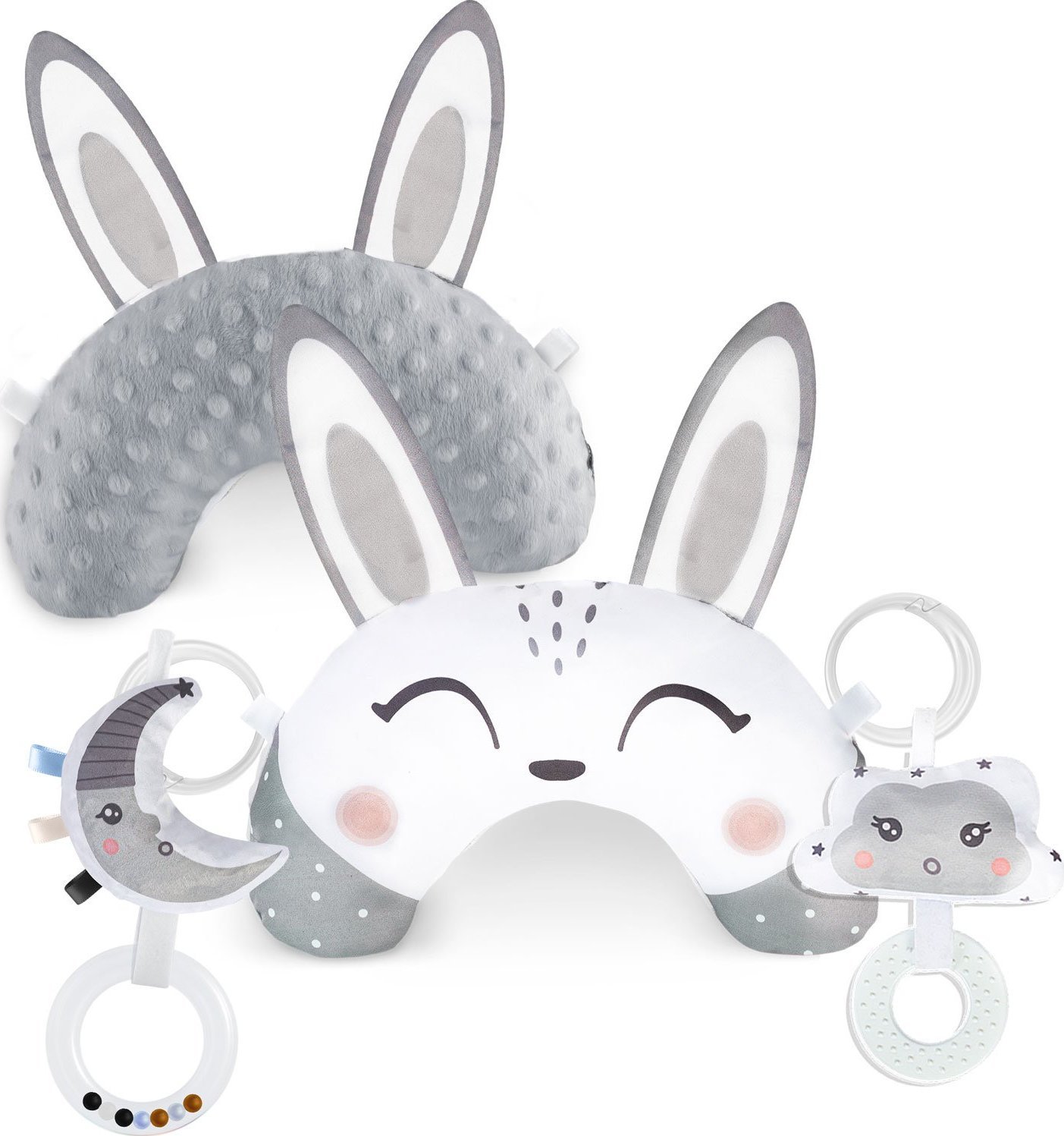 Nukido Poduszka z grzechotką i gryzakiem do mat Nukido