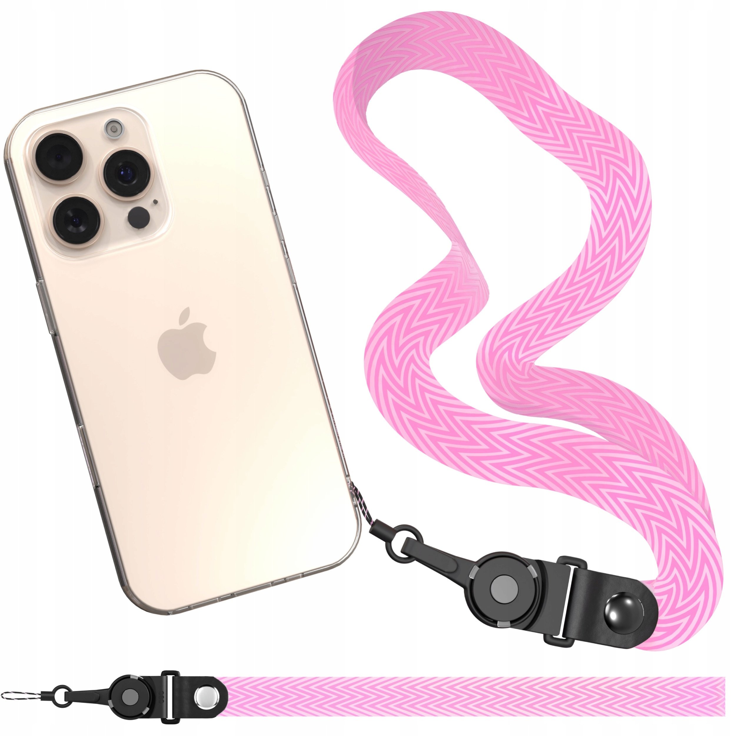 Smycz Do Telefonu Pasek Zawieszka Na Szyję Uniwersalna Różowa Smyczka 52 cm