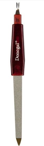 Donegal Pilnik do paznokci szafirowy, z radełkiem, dwufunkcyjny 15 cm (2059)