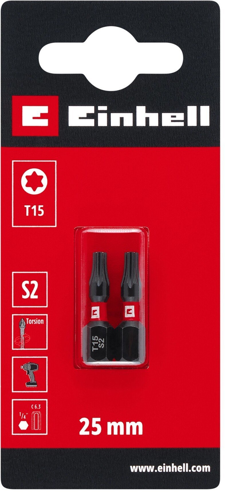 BITY PODWÓJNIE SKRĘTNE T15 S2 25MM 2 SZT.