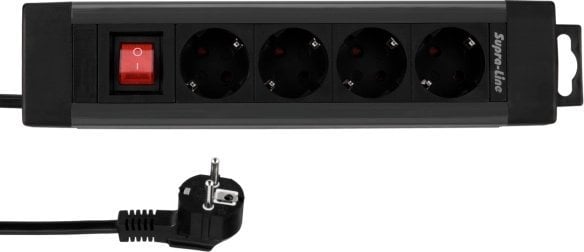 REV REV Outlet Strip 4-fold 1,9m Supraline w. switch anthracite