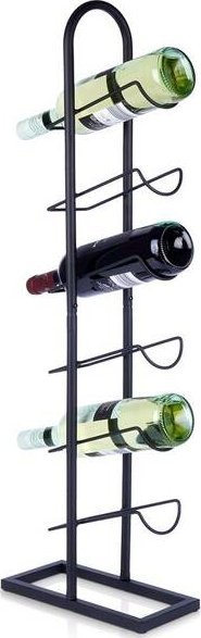 Vilde Stojak na wino metalowy czarny 6 butelek 27x13x84,5 cm