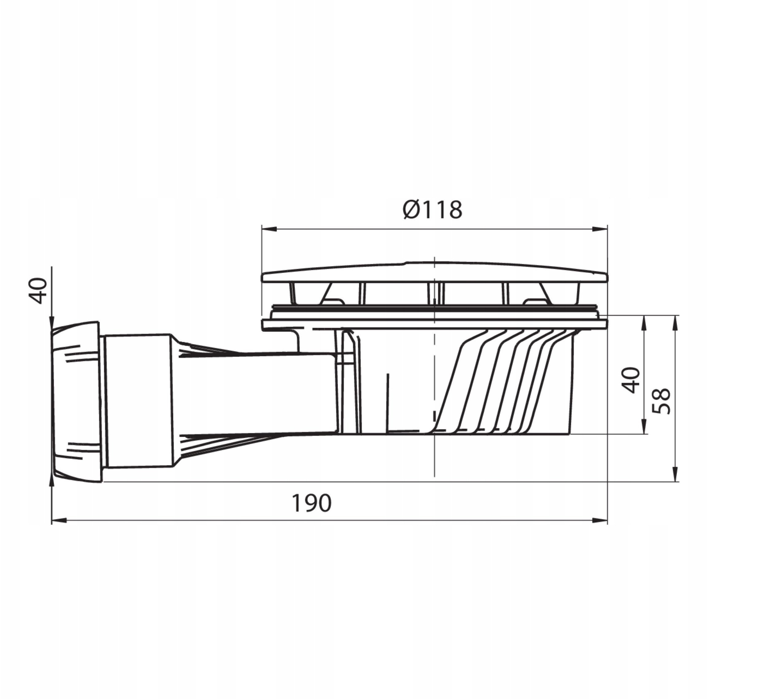 Wirquin odpływ brodzikowy Slim+ fi 90 mm, czarny mat 30724079