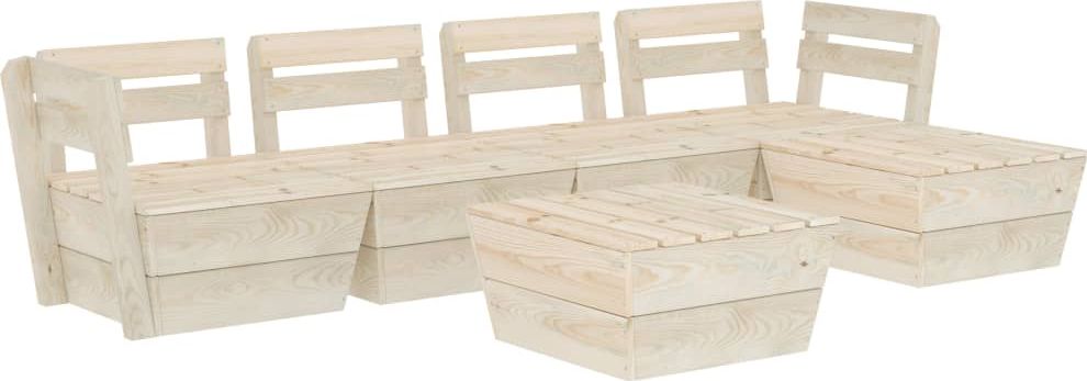 vidaXL VidaXL 6-cz. zestaw wypoczynkowy z palet do ogrodu, drewno świerkowe