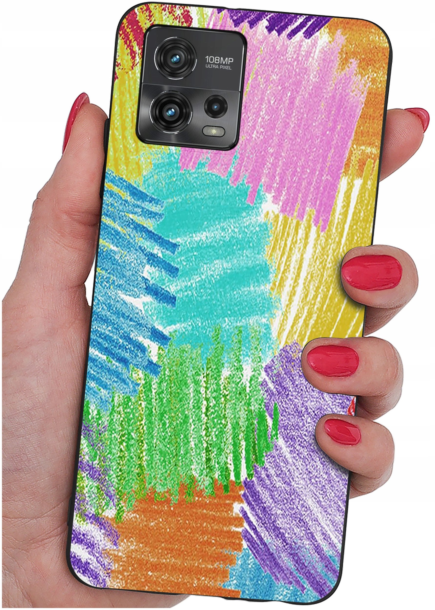 Etui do Motorola Moto G72 WZORY |SILIKONOWE MATT CASE + SZKŁO 9H