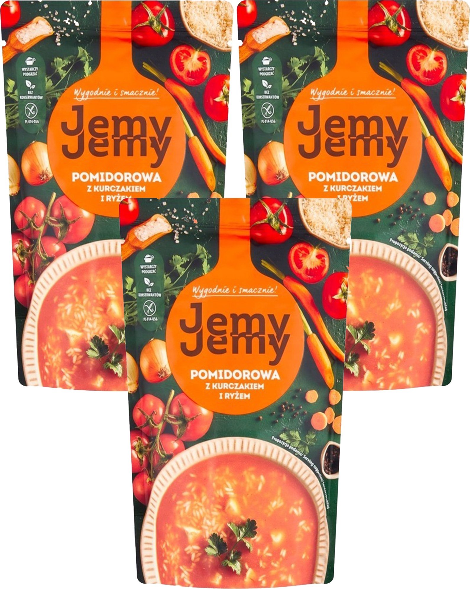 JemyJemy JemyJemy Pomidorowa z kurczakiem i ryżem 450 g x 3 sztuki